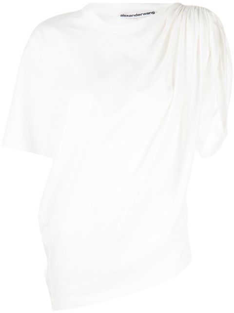 Affordable Alexander Wang drape-detail short-sleeve T-shirt Women