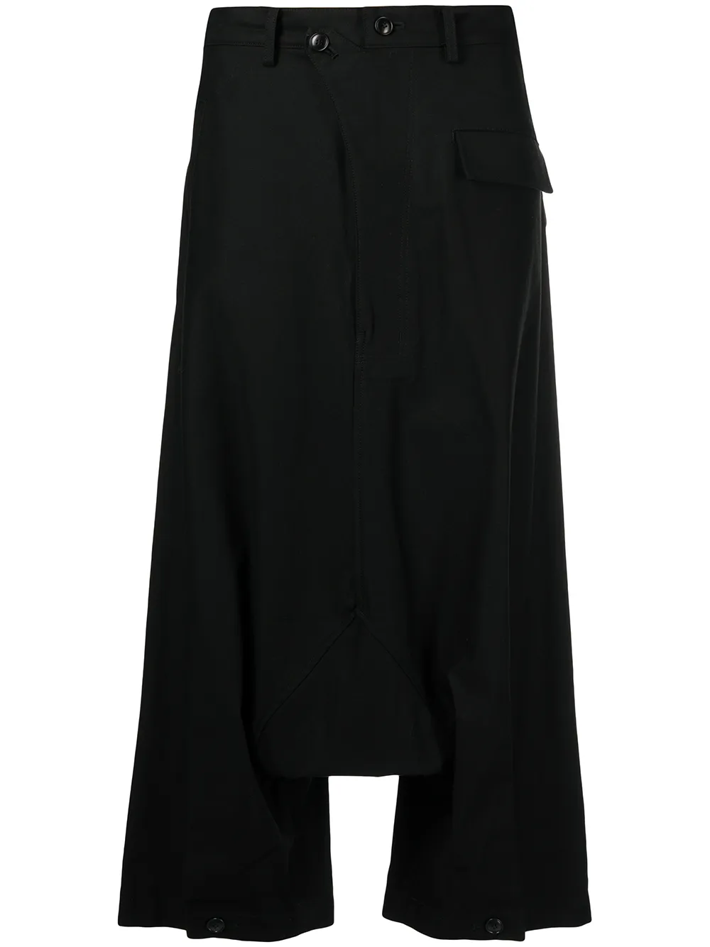 

Yohji Yamamoto drop-crotch cropped trousers - Black