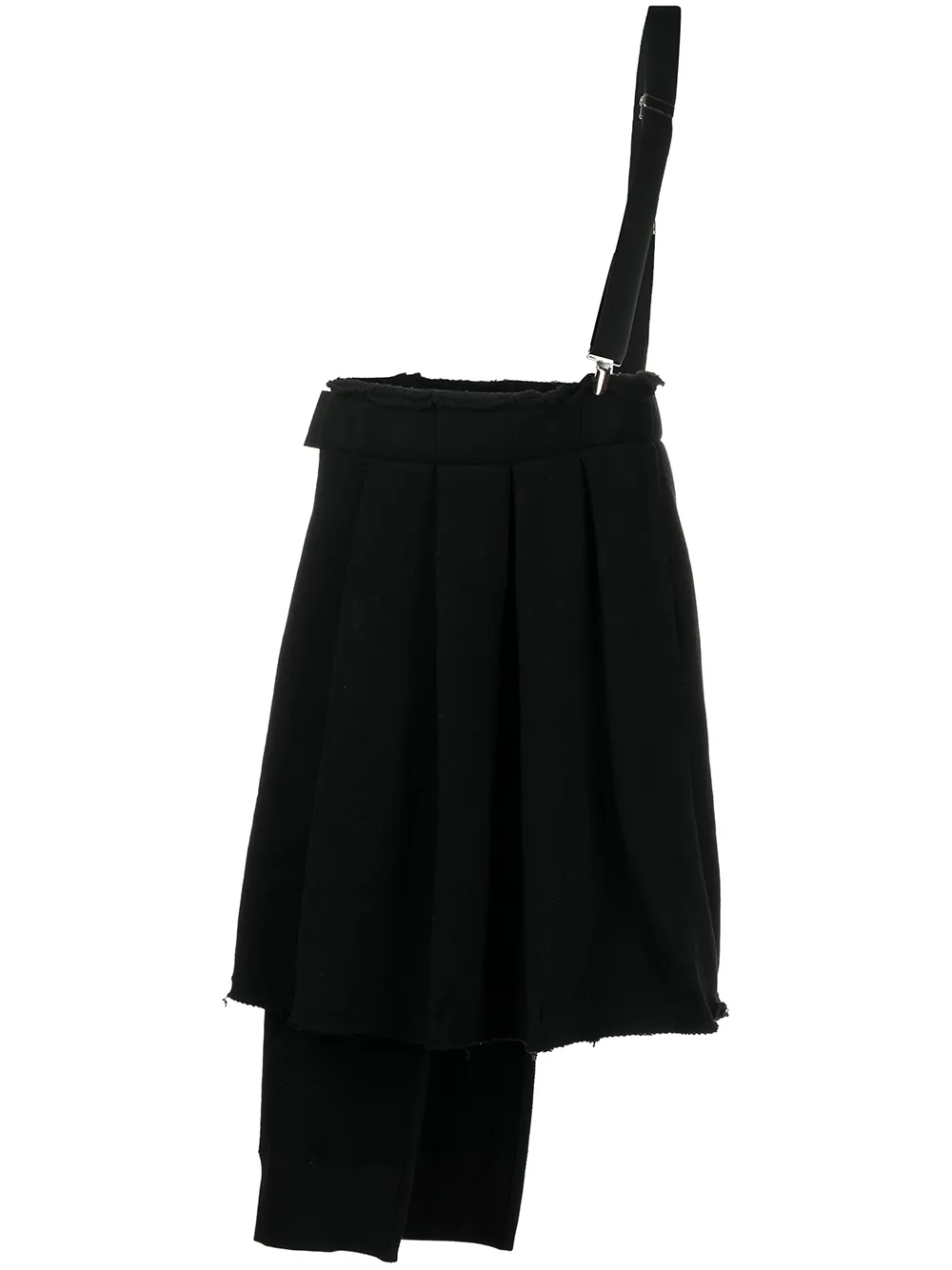 

Yohji Yamamoto falda plisada asimétrica - Negro