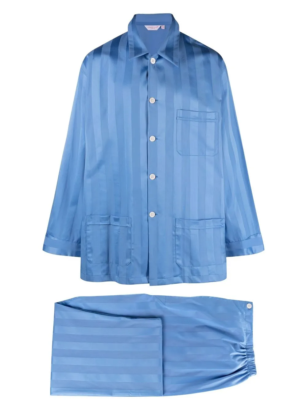 

Derek Rose Lingfield striped cotton pyjama set - Blue