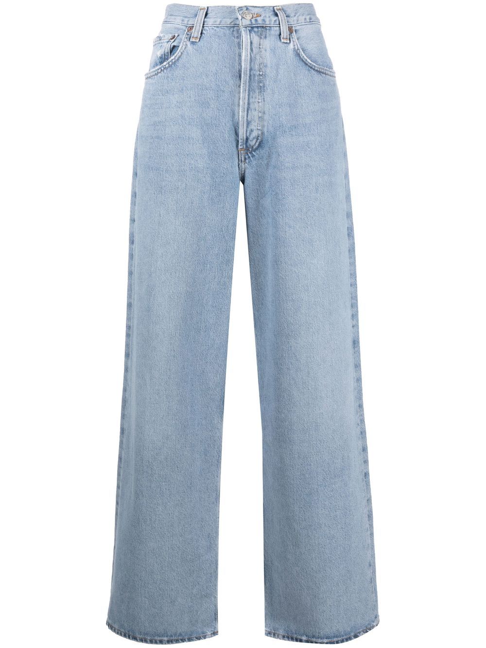 Agolde Wide-leg Stonewashed Jeans In Blue