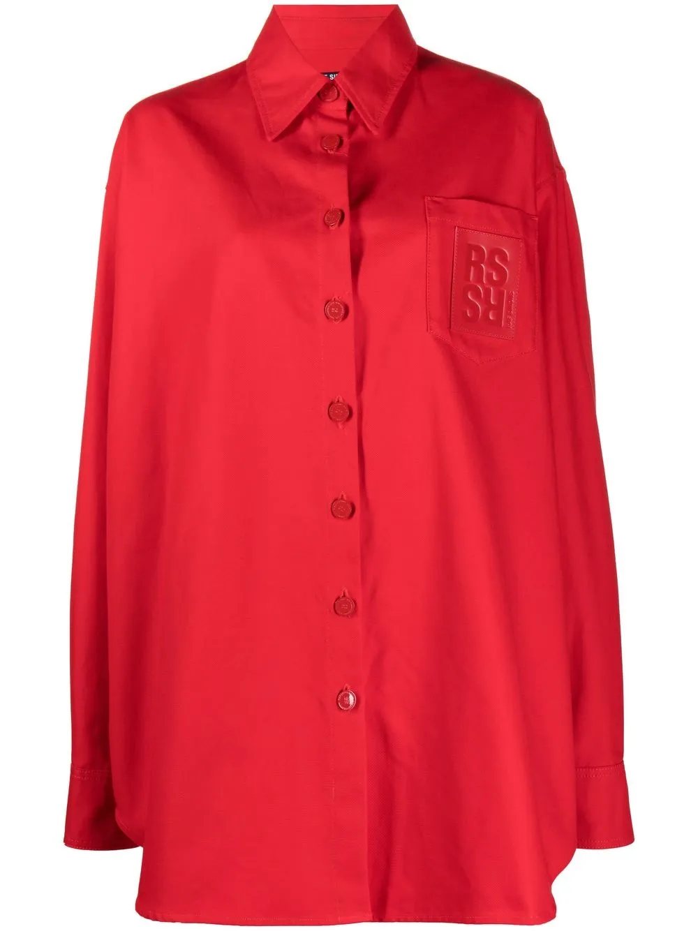 

Raf Simons camisa de mezclilla oversize - Rojo