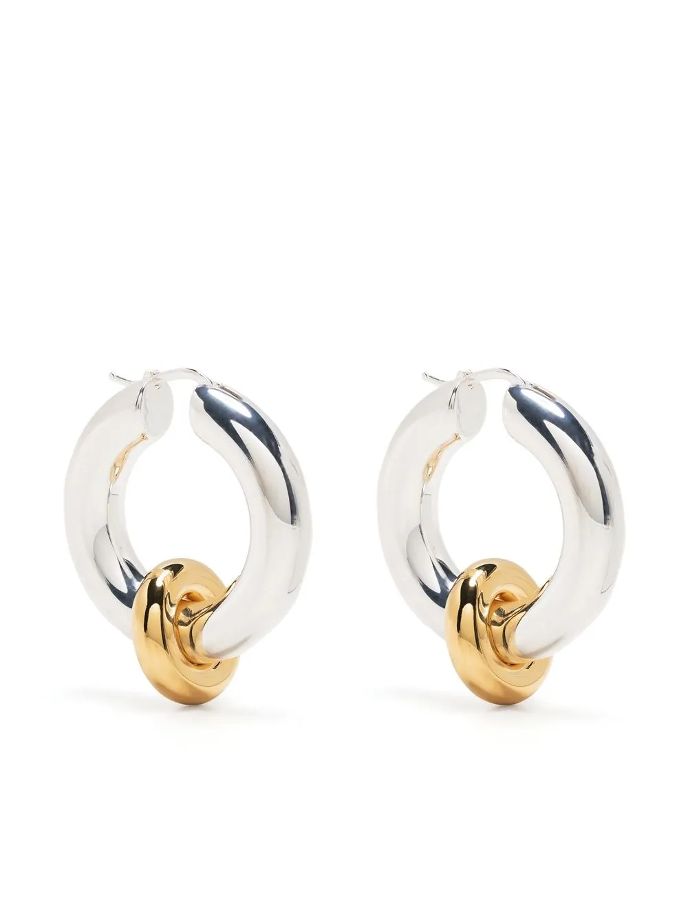 

Jil Sander metallic two-tone hoop earrings - Silver