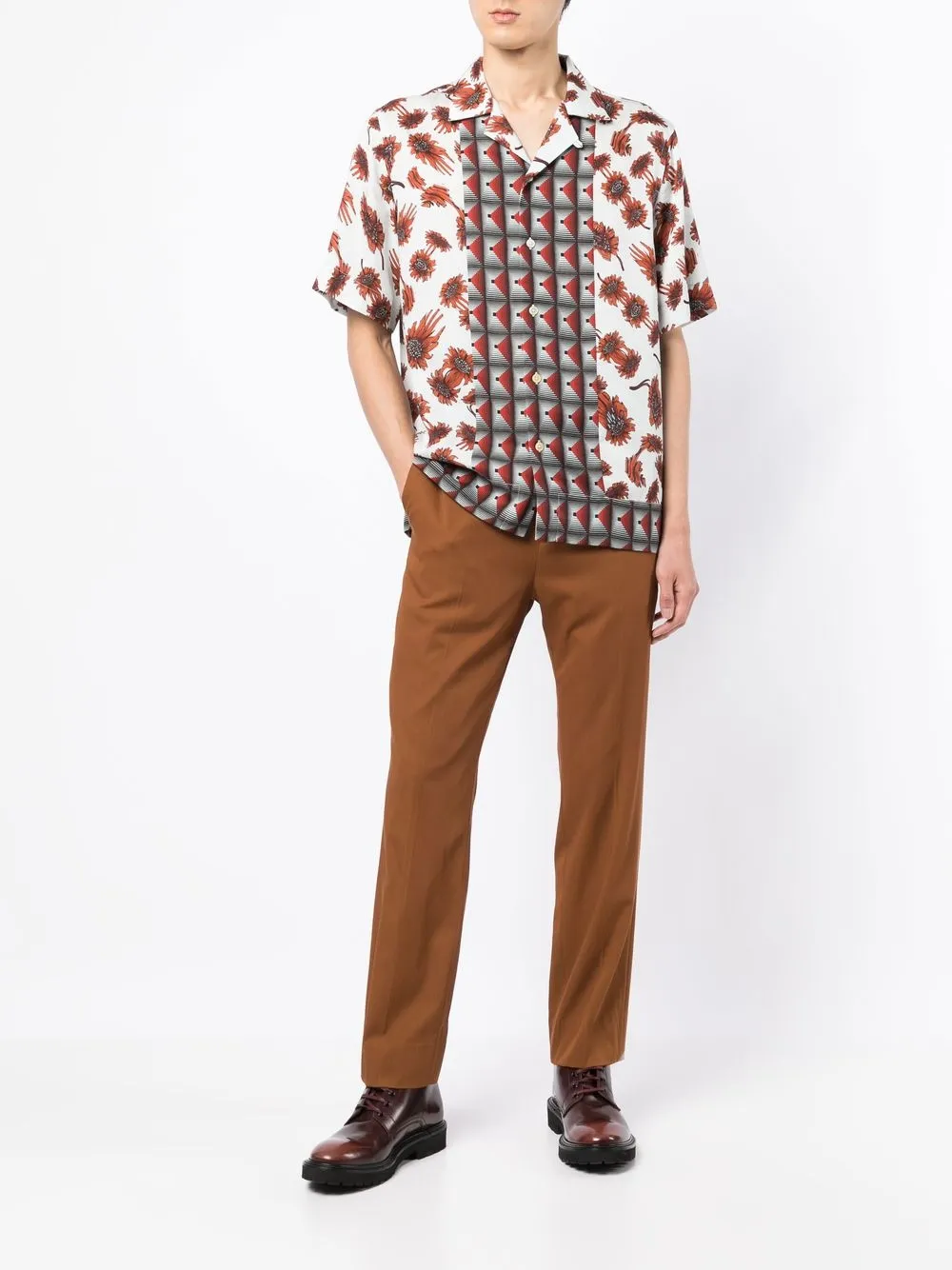 Paul Smith Overhemd met bloemenprint - Bruin