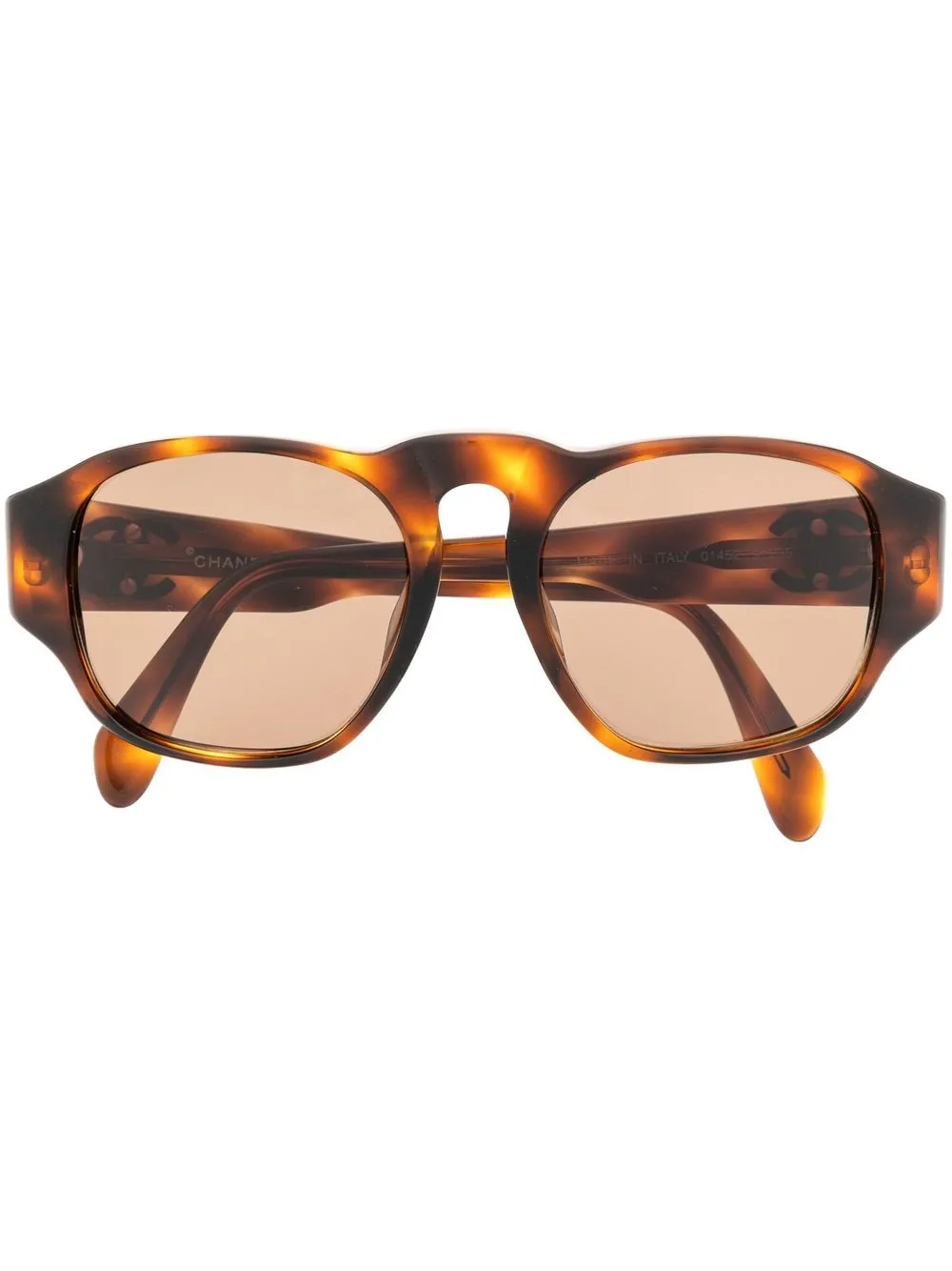 CHANEL Pre-Owned 1990-2000s tortoiseshell-effect square-frame