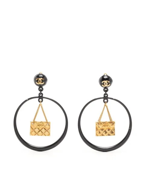 CHANEL Pre-Owned أقراط حلقية 'كلاسيك فلاب' 1994