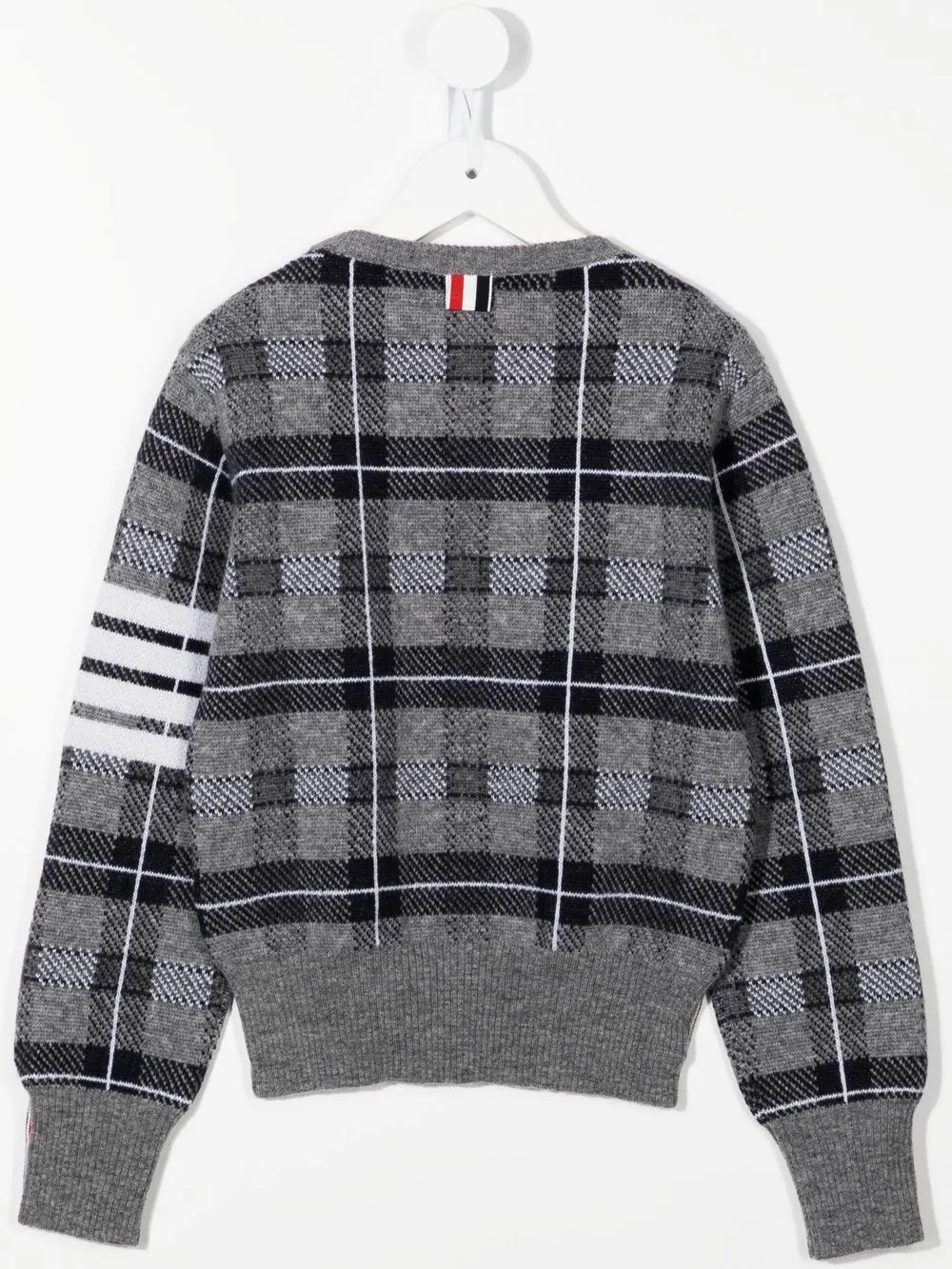 image 2 of thom browne kids 格纹羊毛马海毛混纺毛衣