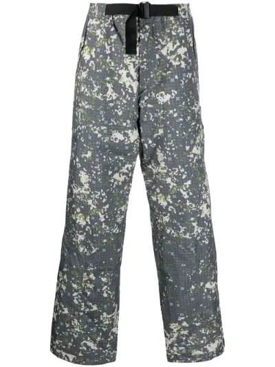 abstract-print straight-leg trousers 