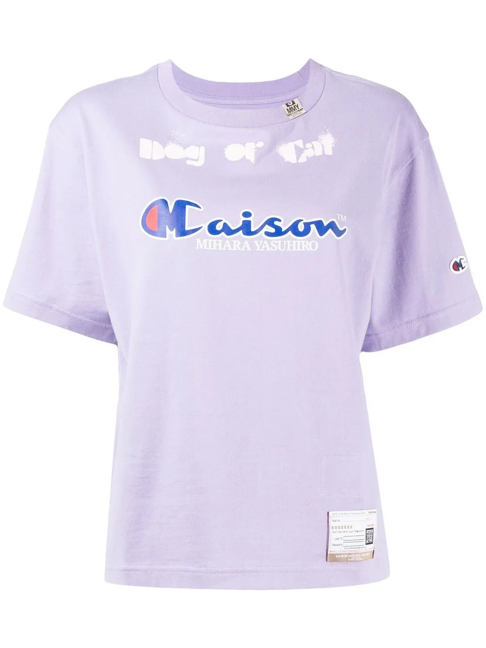 

Maison Mihara Yasuhiro playera manga corta con logo estampado - Morado