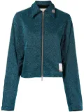 Maison MIHARA YASUHIRO logo-patch zip-up shirt jacket - Blue