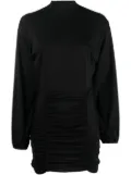 DONDUP ruched funnel neck mini dress - Black