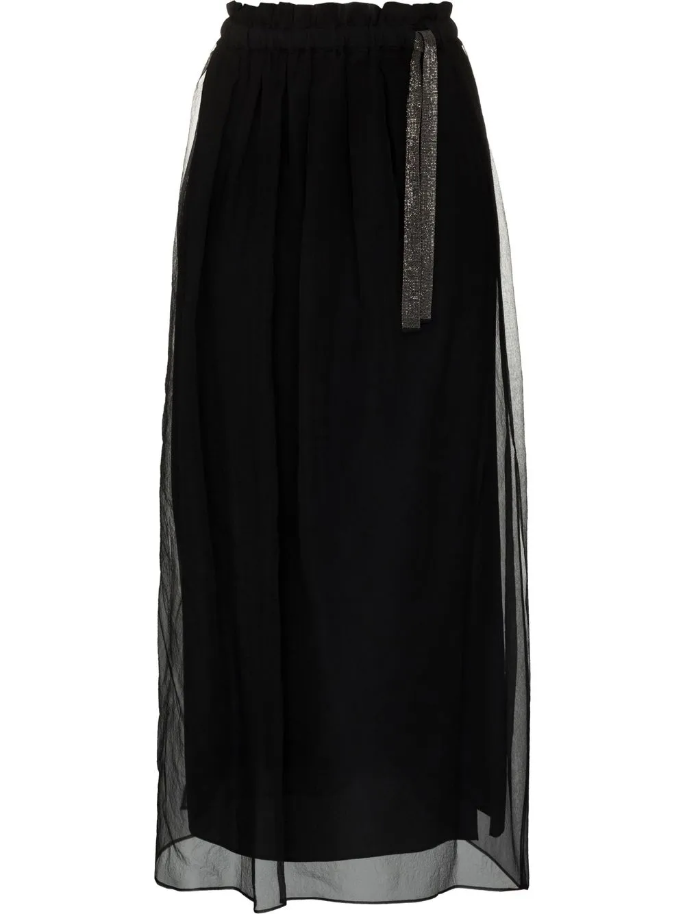 

Brunello Cucinelli falda de tul con abertura lateral - Negro