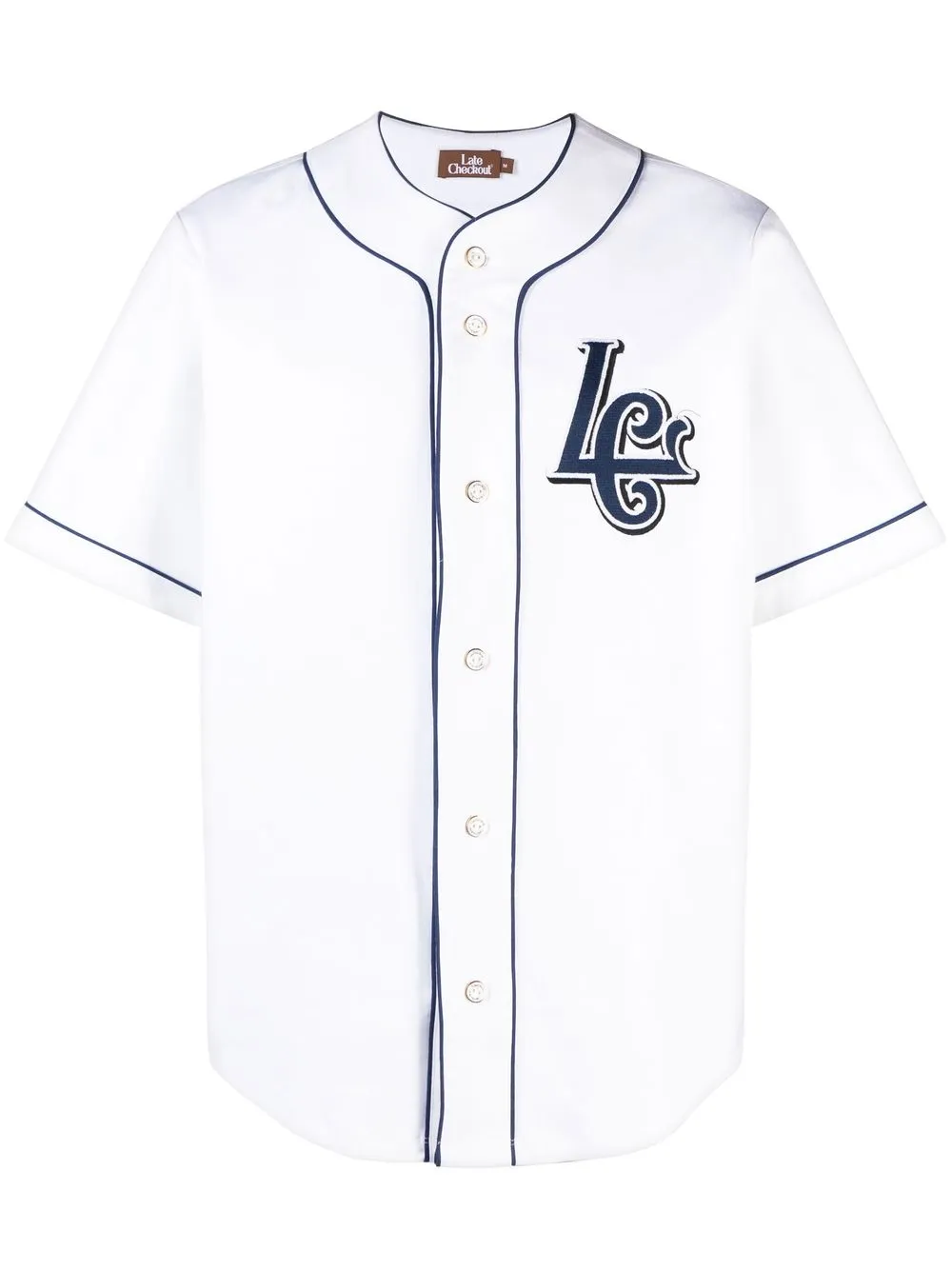 

Late Checkout LC embroidered-logo baseball shirt - White