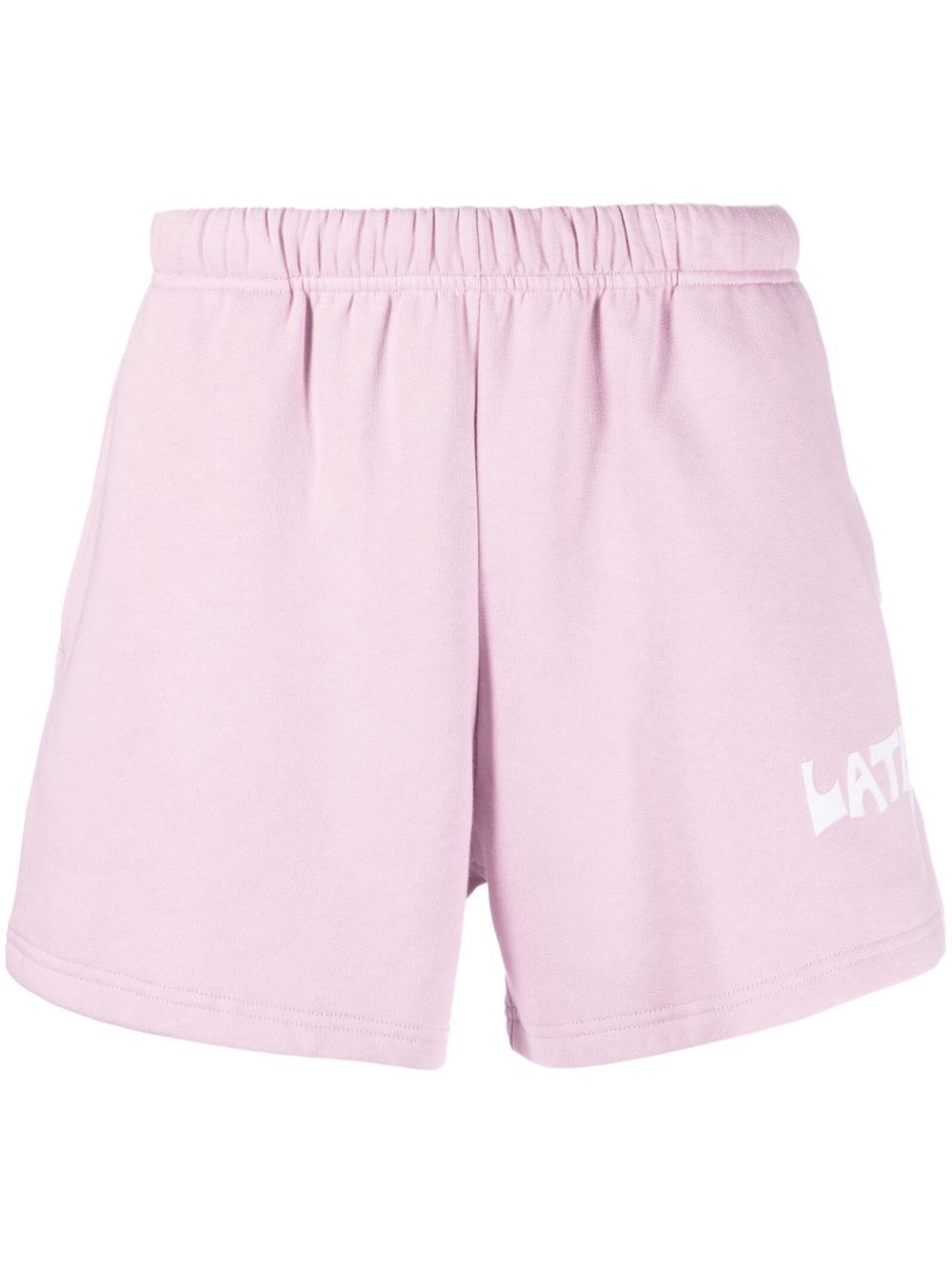 

Late Checkout logo-print track shorts - LILIAC