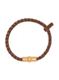 Mulberry Iris Leather woven bracelet - Brown
