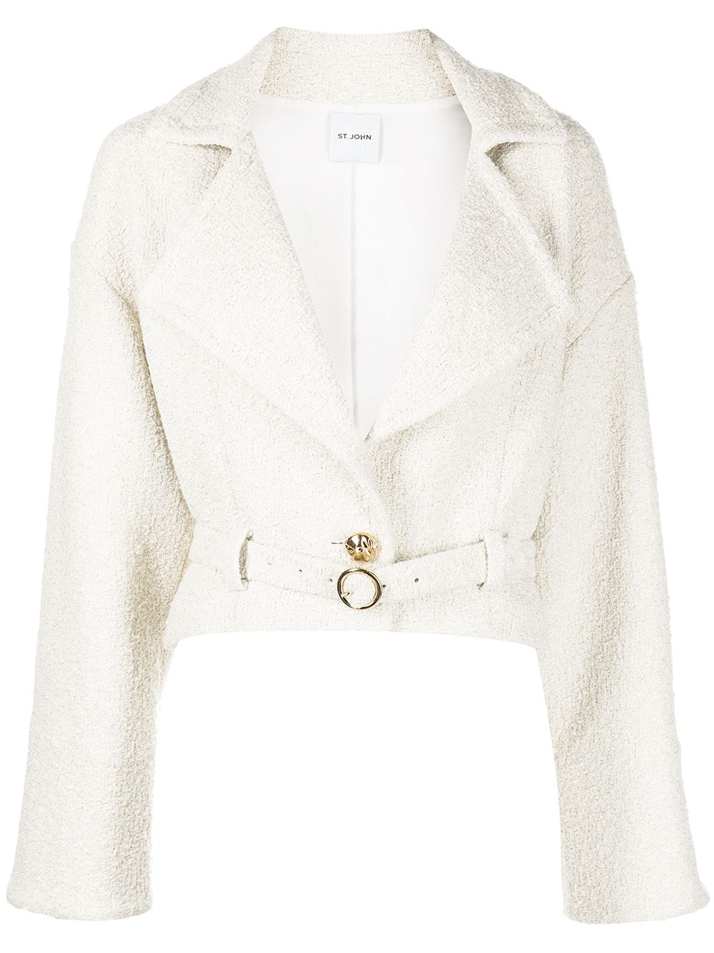 

St. John belted bouclé tweed jacket - Neutrals