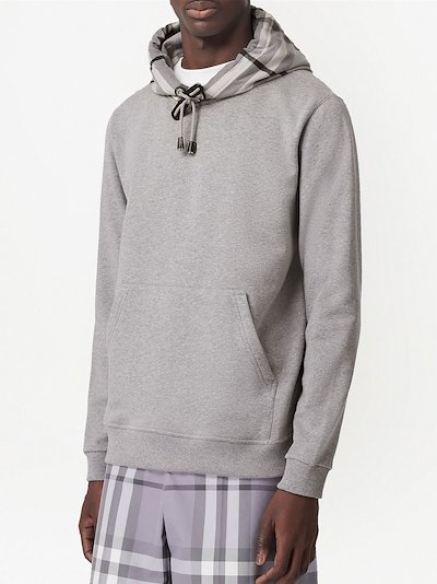 Burberry check-print hoodie grey | MODES