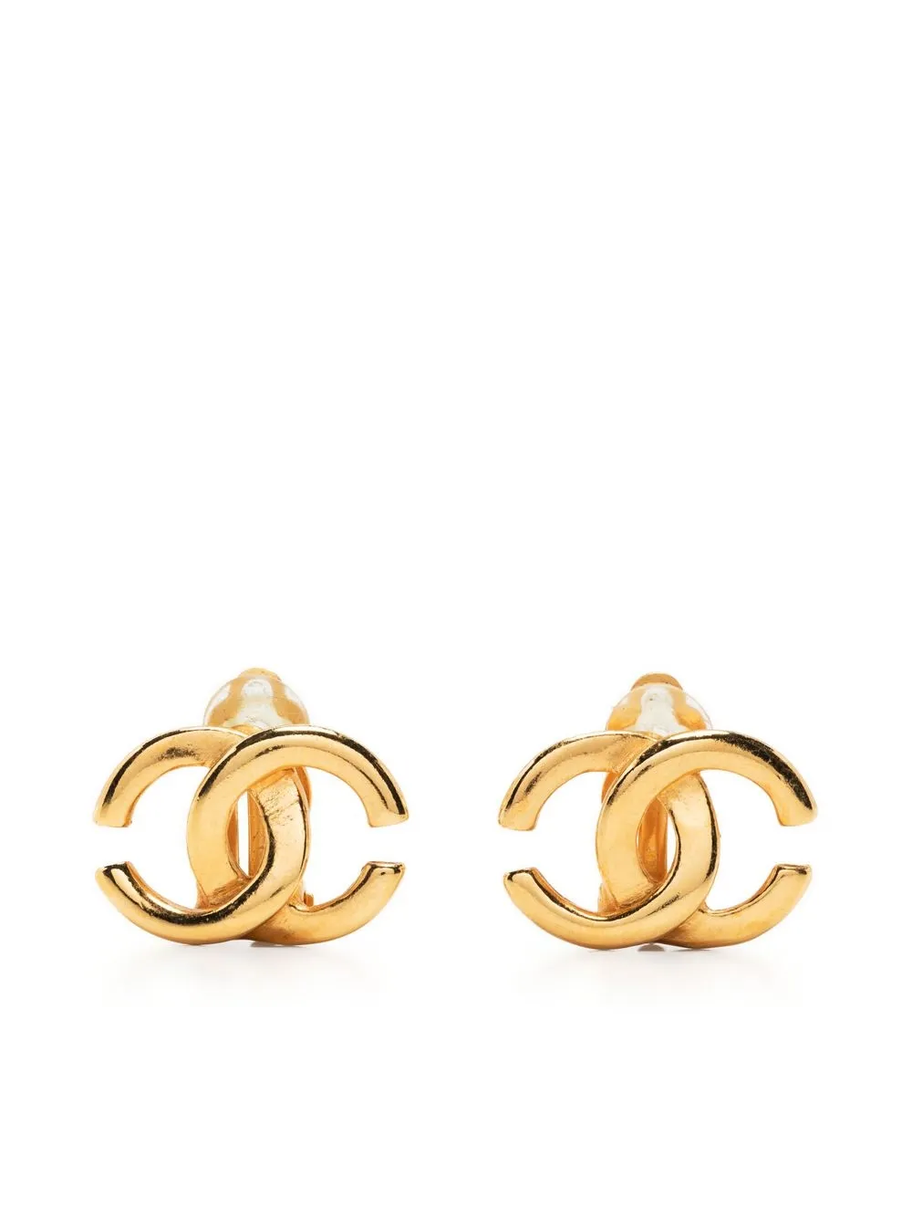 

Chanel Pre-Owned aretes de clip con logo CC 2001 - Dorado