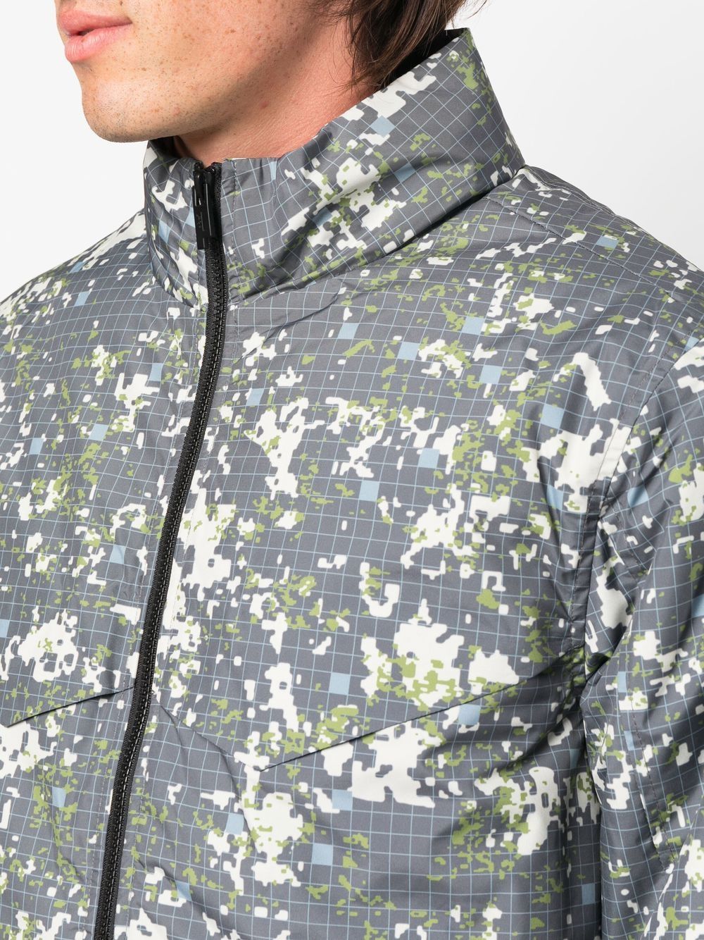 Shop A-cold-wall* Abstract-print Sports Jacket In Grey