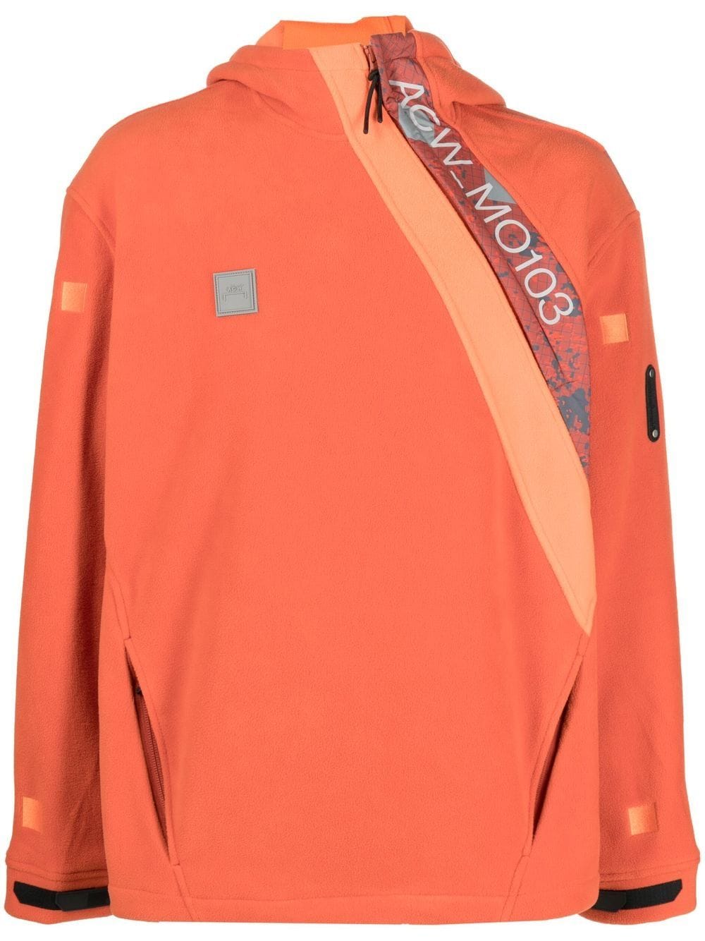 A-COLD-WALL* logo-print fleece sports jacket - Orange