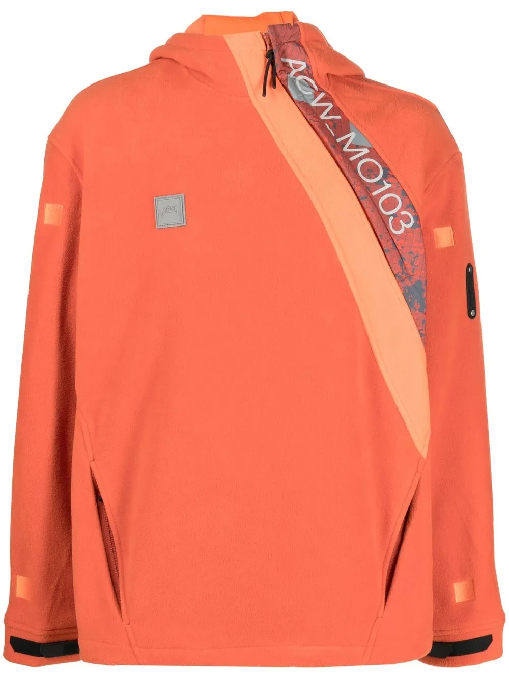 A-COLD-WALL* logo-print fleece sports jacket - Orange