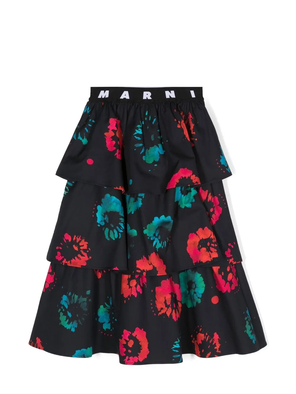 

Marni Kids falda con estampado floral y logo en la pretina - Negro