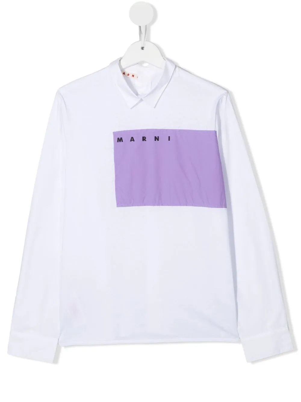 

Marni Kids camisa con parche del logo - Blanco