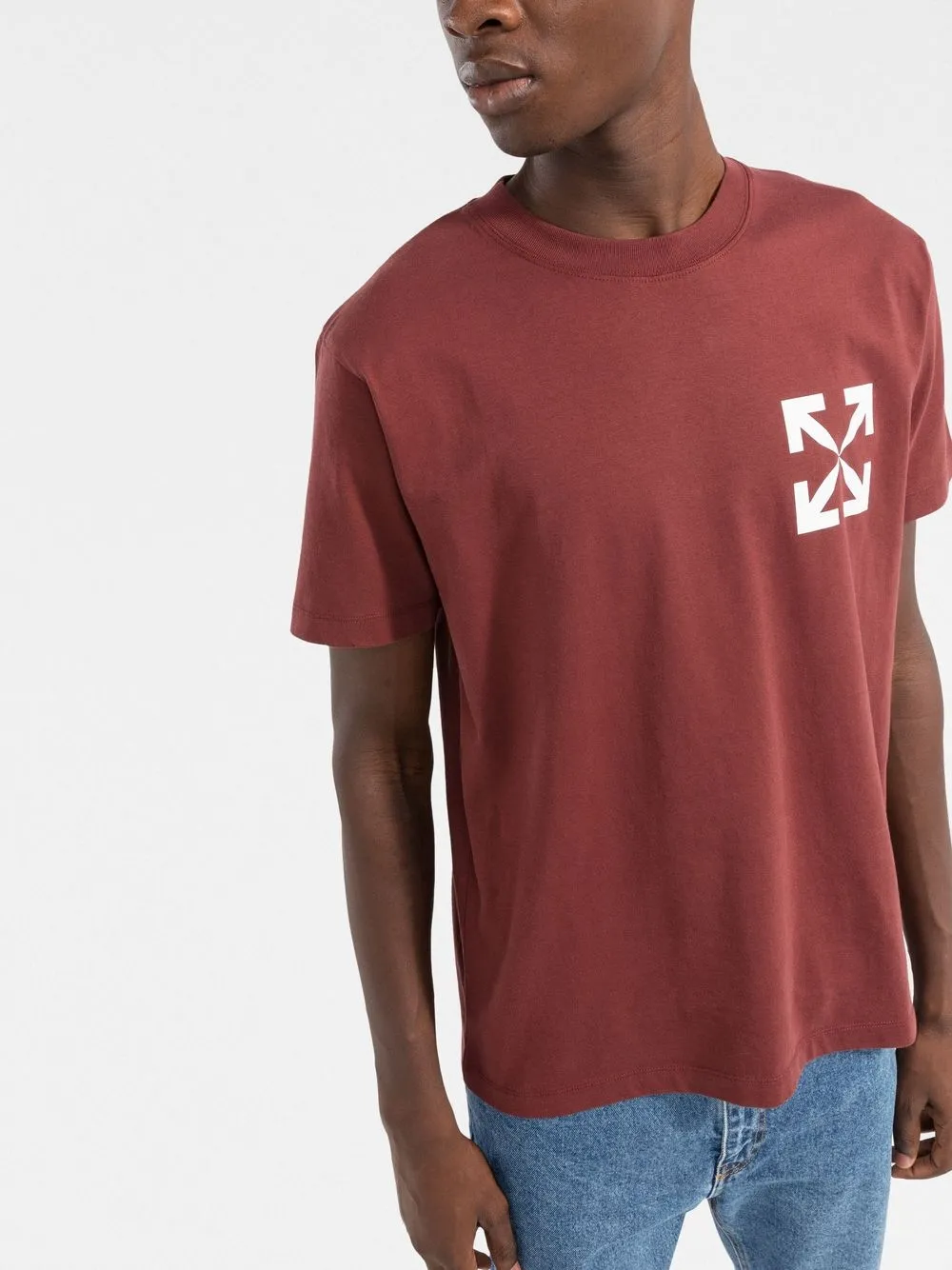  Off White T Shirt Mit Arrows Print   Rot 