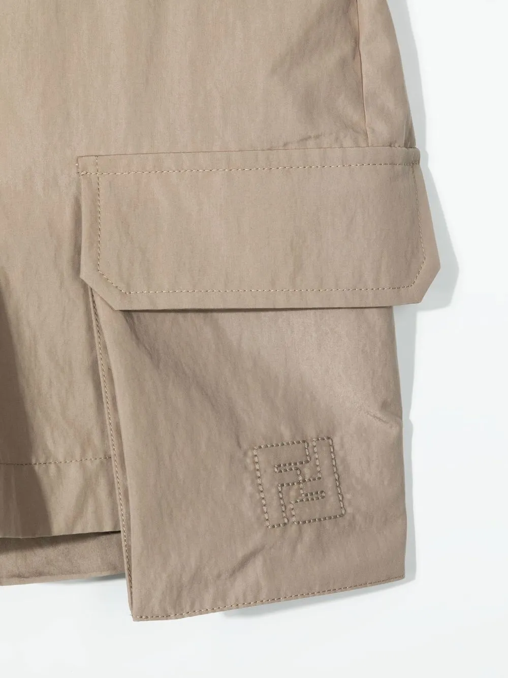Fendi Kids Elastische shorts Bruin