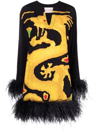 Jupe Maxi Valentino Dragon Noir Et Or - Taille 42 (M), Laine Et Soie, Neuve Avec Petits Défauts
