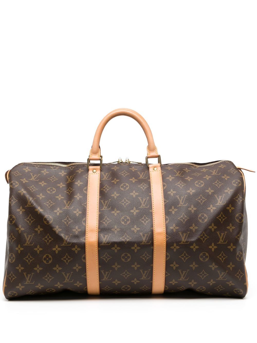 Pre-owned Louis Vuitton 2002  Keepall 50 Holdall Bag In Brown