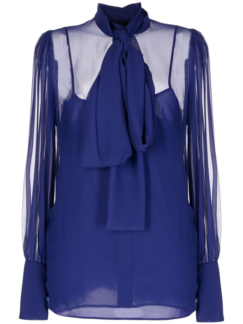 

Costarellos blusa con moño en el cuello - Azul