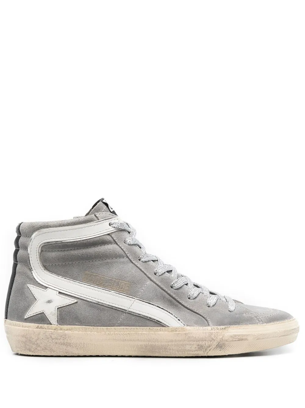 

Golden Goose tenis bajos Slide con agujetas - Gris