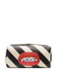 Seletti Toilet-Paper stripe-print wash bag - Black