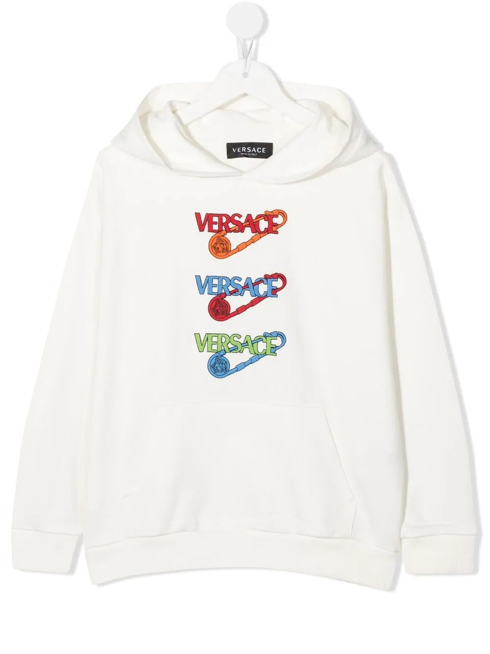 

Versace Kids hoodie con logo estampado - Blanco