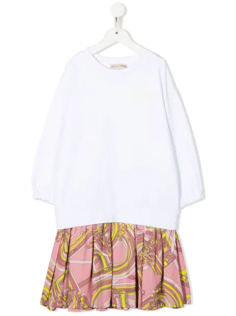 PUCCI Junior logo-patch layered dress
