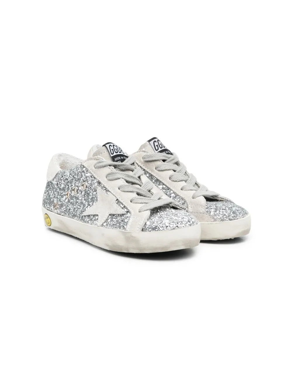 

Golden Goose Kids tenis bajos con glitter - Plateado