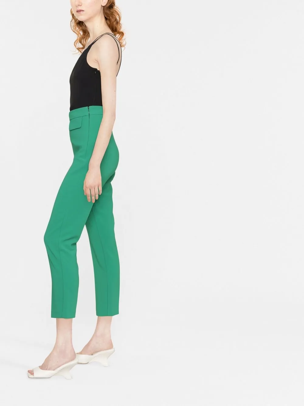 high-waisted cropped trousers