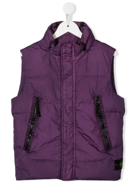 Stone Island Junior جيليه مبطن بالريش وهودي