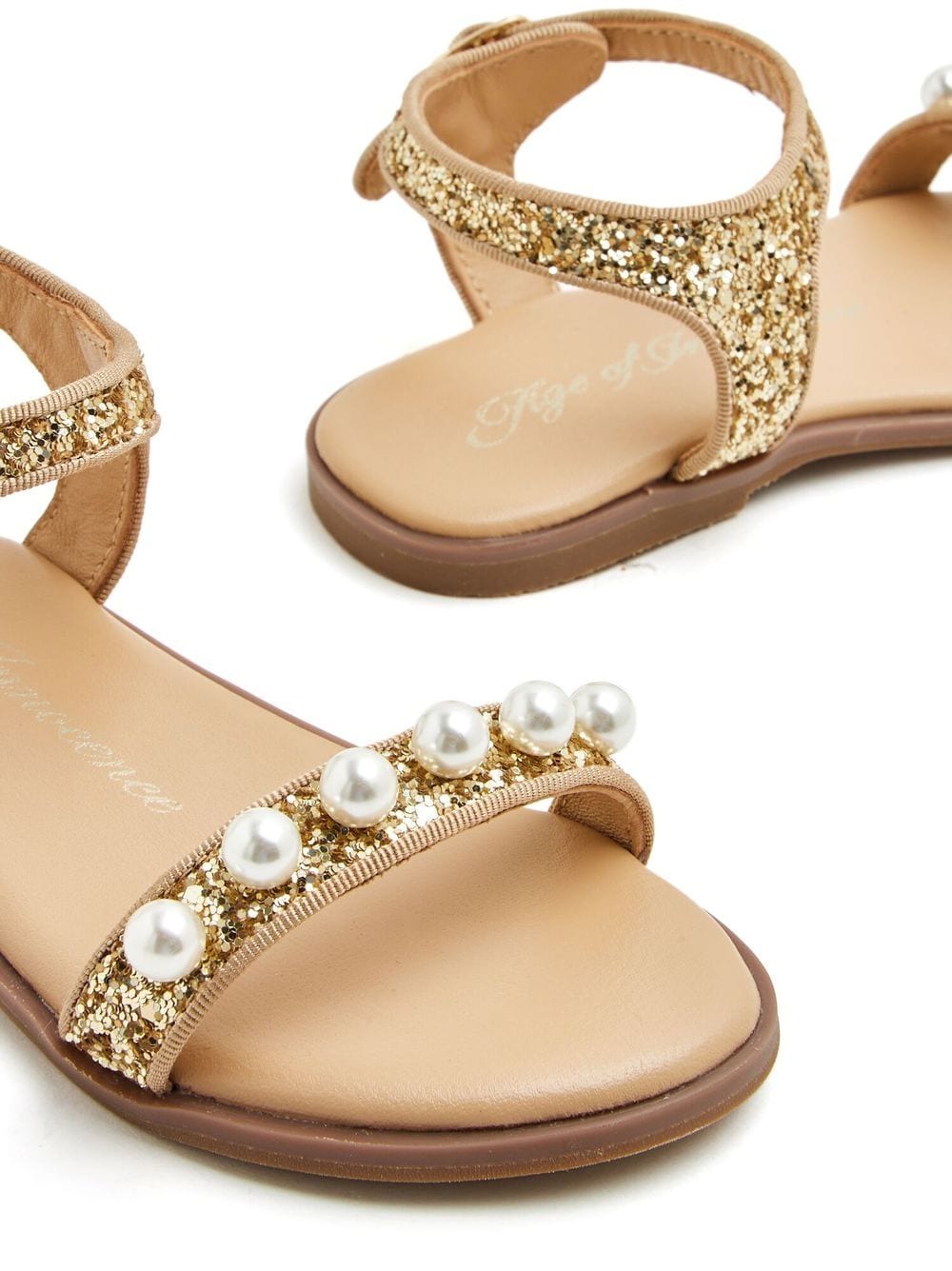 Shop Age Of Innocence Fleur Sequin-embellished Sandals In Gold