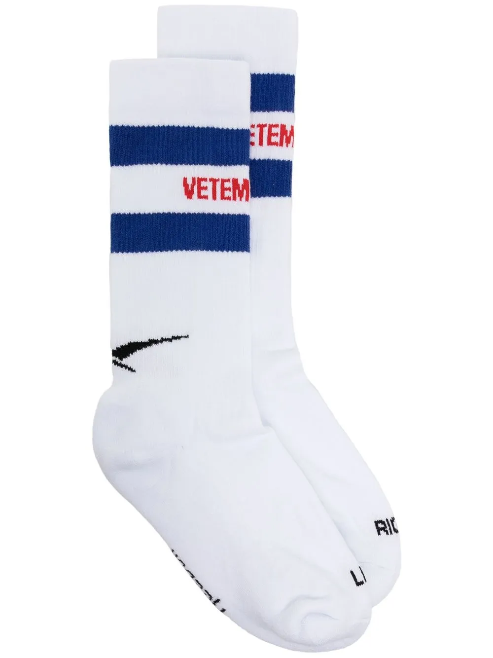 

VETEMENTS intarsia-knit logo socks - White