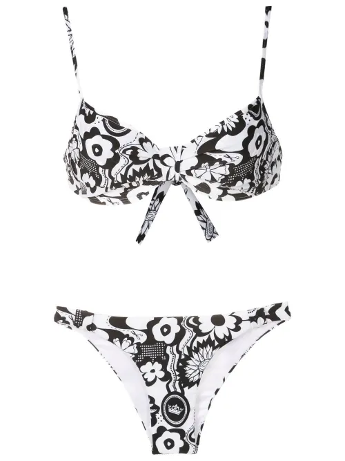 Amir Slama bikini à fleurs - Noir - Amir Slama - Modalova