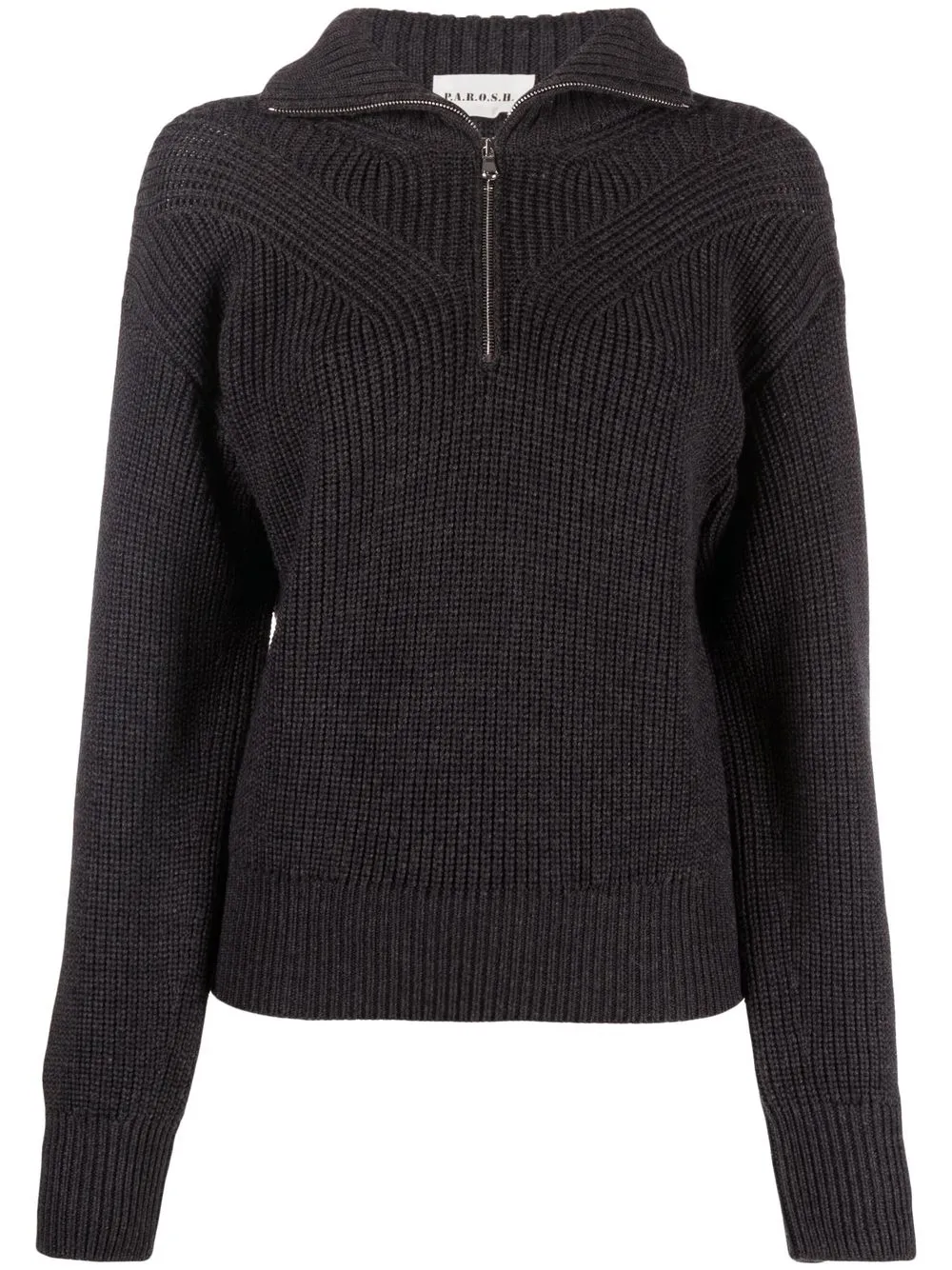 

P.A.R.O.S.H. zip-up fisherman wool jumper - Grey