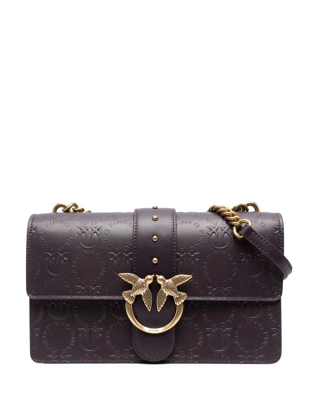 

PINKO bolsa crossbody Love con logo en relieve - Morado