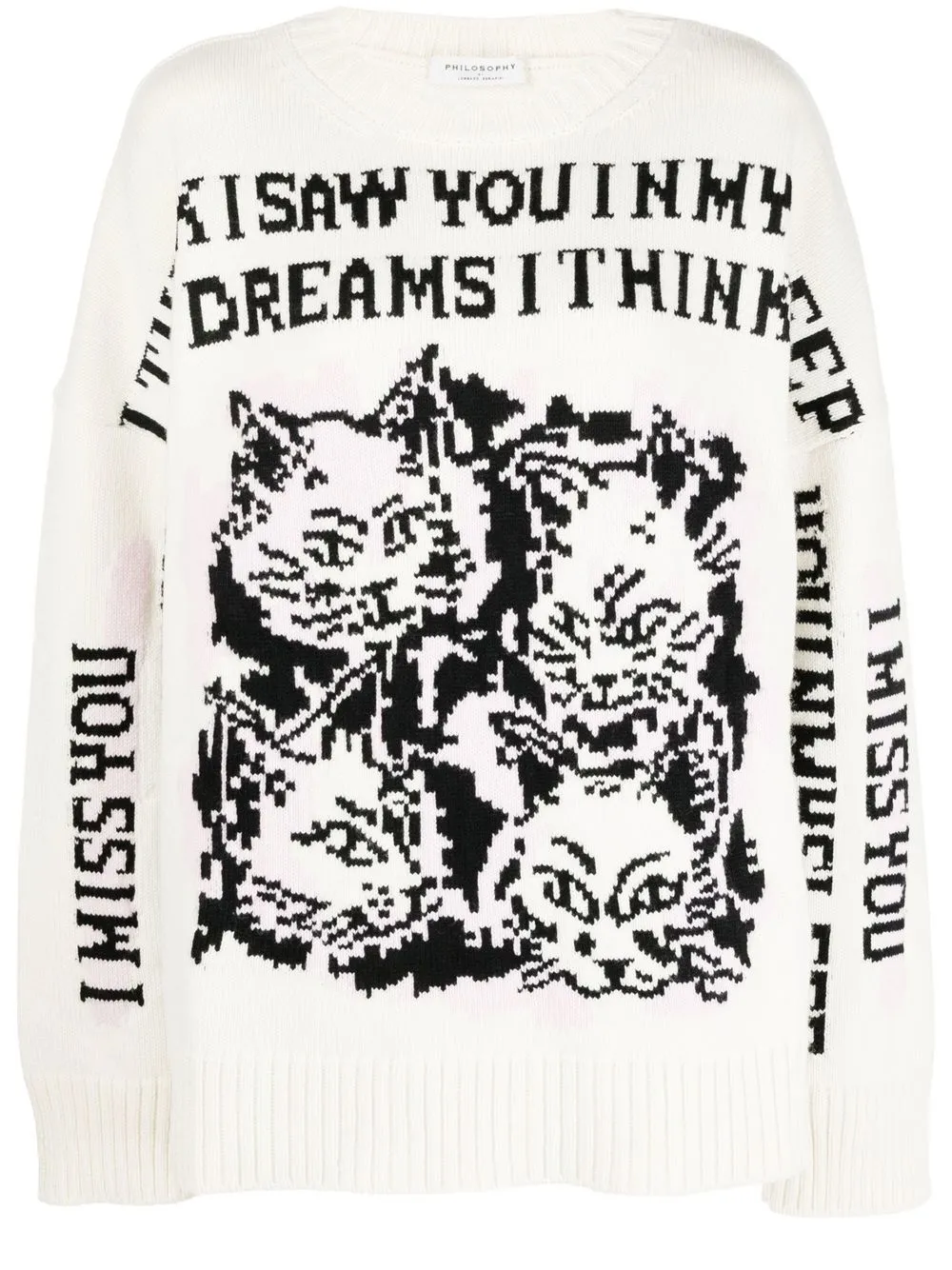 

Philosophy Di Lorenzo Serafini graphic-print knitted sweater - Neutrals