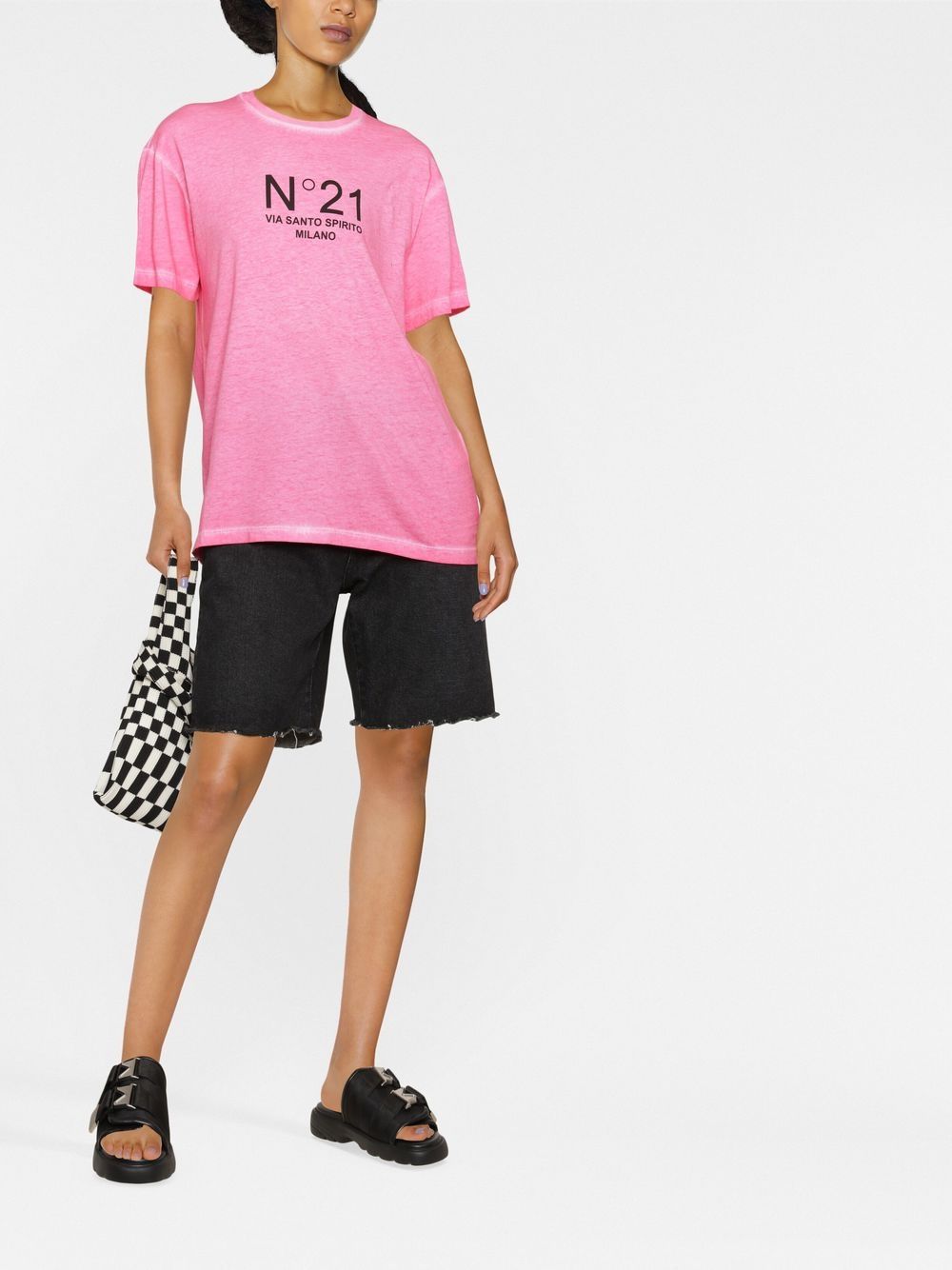 Nº21 T-shirt met logoprint - Roze