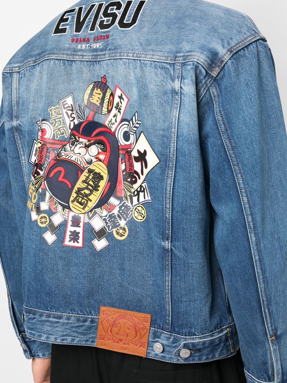 EVISU Daruma Komainu x Bonsaii Denim Jacket - Farfetch