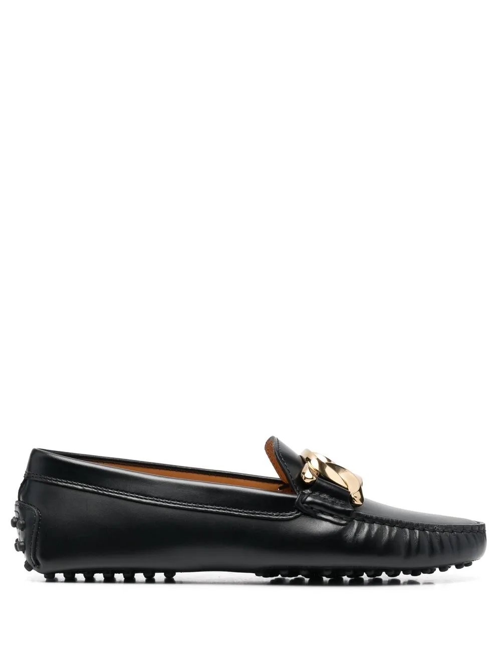 

Tod's mocasines con detalle de cadena - Negro