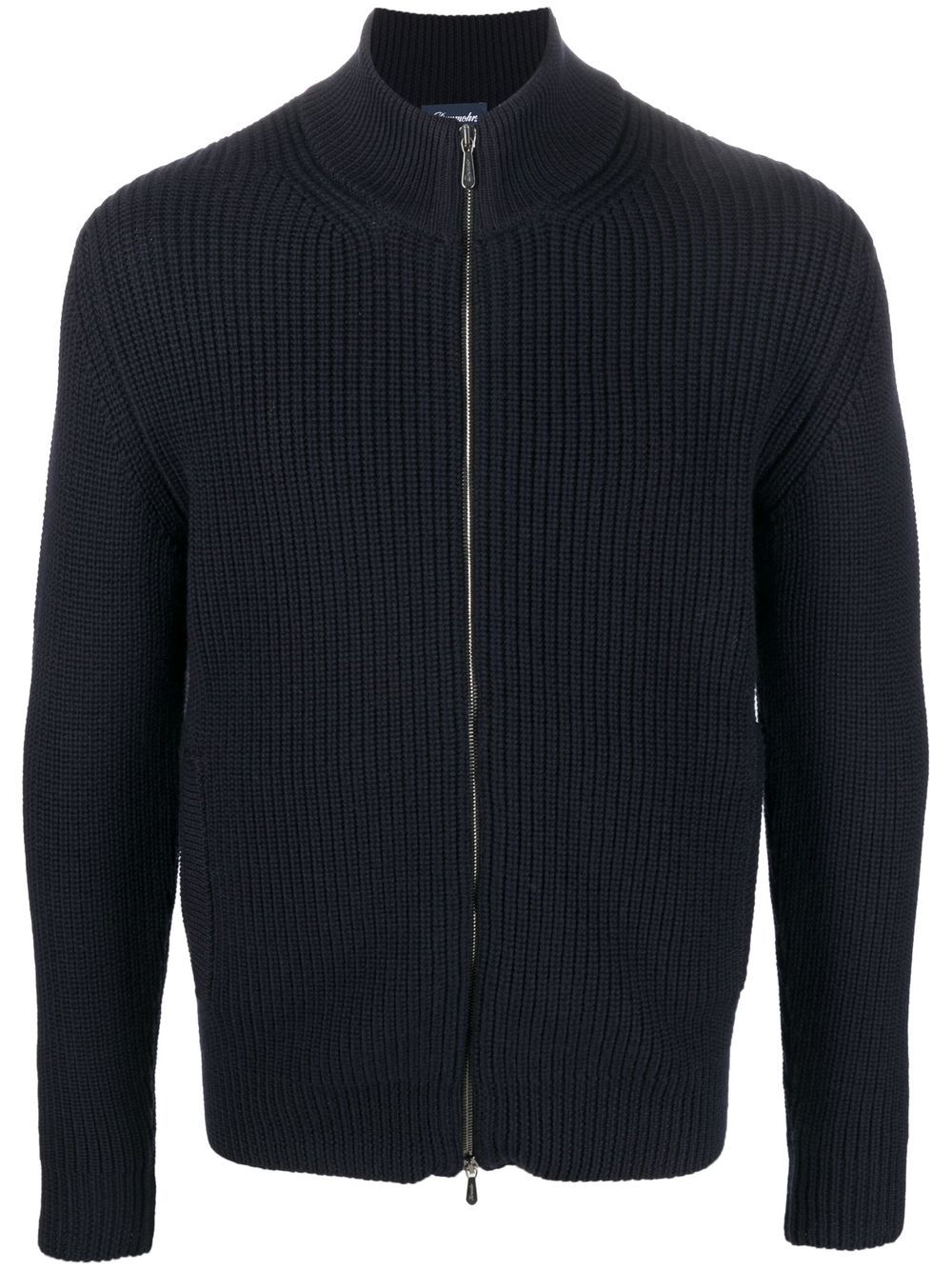 zipped merino-wool cardigan