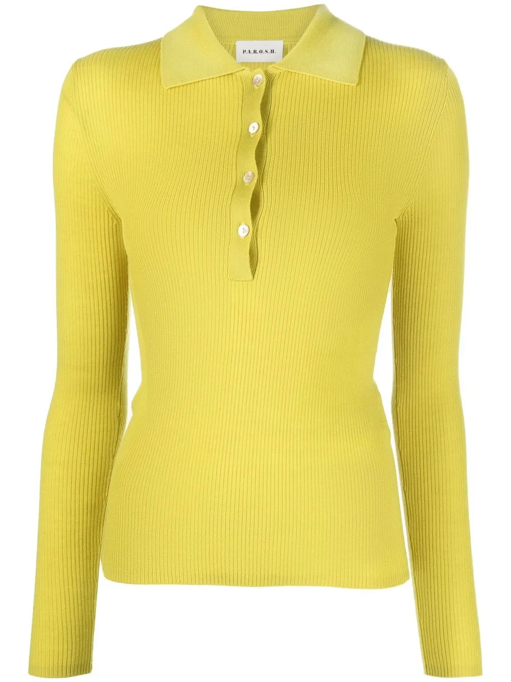 

P.A.R.O.S.H. top tejido con cuello de playera tipo polo - Amarillo